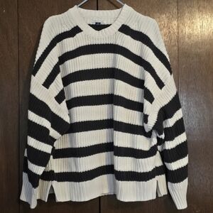Ametican Eagle Shakerknit Crewneck Pullover Striped Sweater